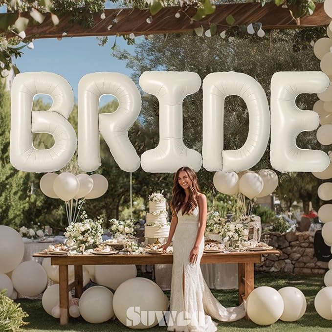 SUWEN 40 Inch Cream Large N Letter Balloons Big Foil Helium Letter Balloons A-Z Jumbo Mylar Happy Birthday Party Decorations for Girl Anniversary Party Supplies