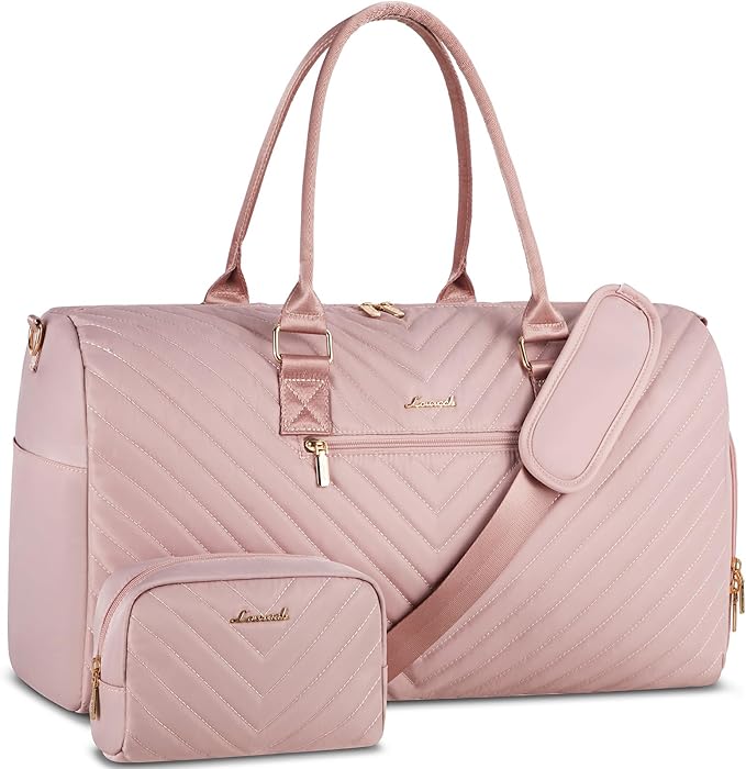 LOVEVOOK Travel Duffle Bag, Weekender Bag for Women with Toiletry Bag, Carry on Overnight Bag with Shoe Compartment, Gym Duffel Bag with Wet Pocket, Mommy Hospital Bags for Labor and Delivery
