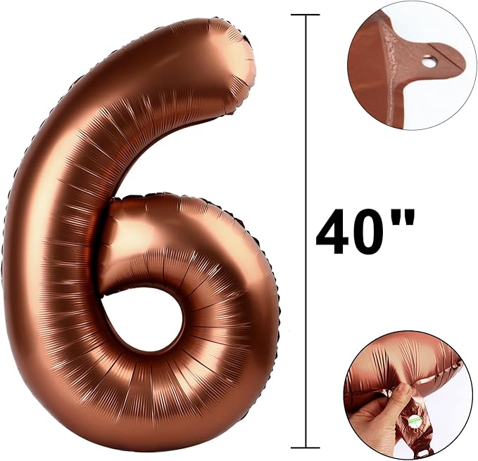 40 Inch Dark Brown Balloon Number 26,Chocolate Jumbo Mylar Foil Helium Balloon for 26th Digital Balloons for Birthday Party,Wedding Anniversary Party Decorations