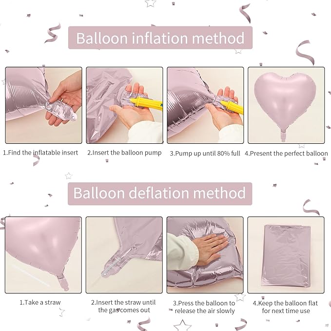 Pink Blue Heart Balloons, 18 Inch Pastel Blue Pink Foil Balloons, 18 Inch Light Pink and Blue Heart Shape Balloon for Girls Boys Birthday Baby Shower Gender Reveal Party Decorations