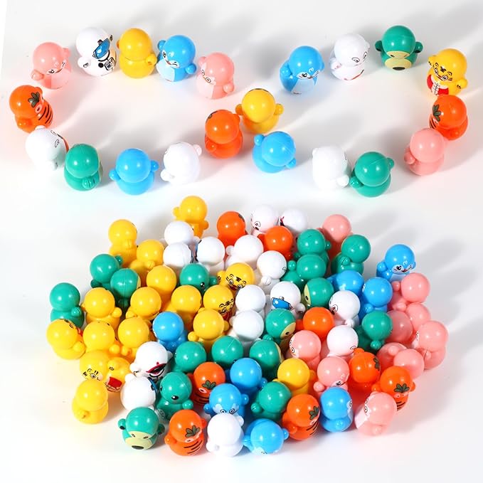60pcs Mini Animal Tumbler Toy Set for Kids Party Favors, righting Doll Fidget Toys, Cute Tumbler Toy Roly-Poly self-righting Doll Tumbler Bulk Toys for Boys Girls, Classroom Prizes, Pinata Fillers