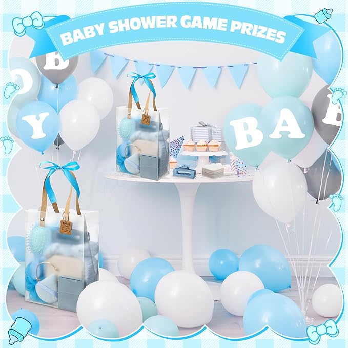 74Pcs Baby Shower Prizes for Game Winners Baby Shower Favors Gifts including Headband Hair Brush Jewelry Box with Gift Bag for Baby Shower Game Prizes Wedding Bridal Shower Favors (Blue)
