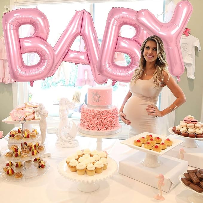 Biapian Pink Letter Balloons 40 Inch, Large Light Pink Letter O Balloon, Single Foil Alphabet O Balloon, Baby Pink Names Balloon Helium for Girls Women Birthday Party Wedding Anniversary Decoration