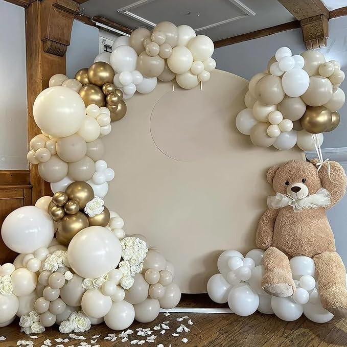 130pcs Ivory White Balloons Different Sizes 18" 12" 10" 5" Party Latex Balloons for Birthday Baby Shower Graduation Wedding Gender Reveal Anniversary Party Decorations