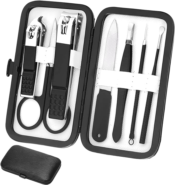 Nail Clippers Set Professional Manicure Set Grooming Kits Stainless Steel Travel Manicure Pedicure Kit Nail Care Tools Nail Kit with Travel Case Personal Care Tools Gifts for Men Women