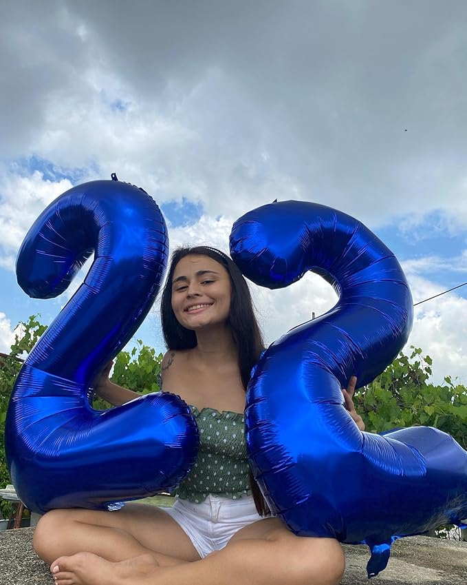 40 Inch Night Blue Number 6 Balloon, Giant 6 Number Balloons for 6th Birthday Decorations, Party Supplies for Baby Boy Girl, Night Blue Party Decor