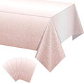 6 Pack Ombre Rose Gold Plastic Tablecloth for Parties, Gradient Pastel Rose Gold Disposable Tablecloths for Rectangle Tables, Light Pink Sprinkle Table Cover for Wedding Birthday Party, 54 x 108 Inch