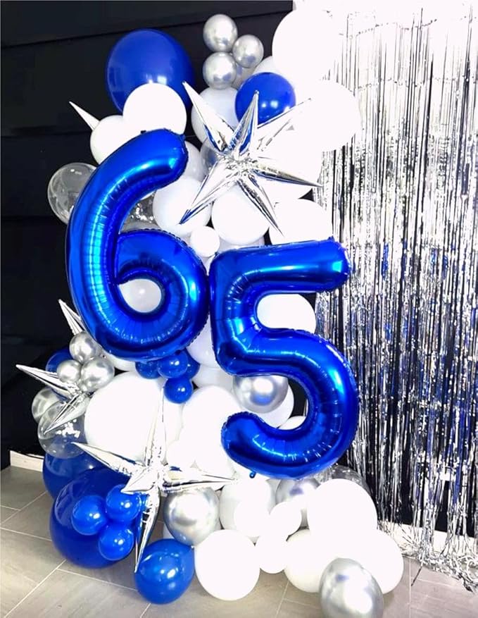 40 Inch Navy Blue Mylar Foil Number 6 Birthday Balloon, Digital Balloons for 6 16 Boy Girl Party Decorations Supplies, Big Helium Balloon Numbers for 26 36 46 60 Men Women Anniversary