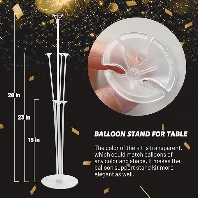 JOYYPOP 8 Sets Balloon Stand Kit For Table, Balloon Sticks with Base Birthday Graduation Party Decorations Wedding