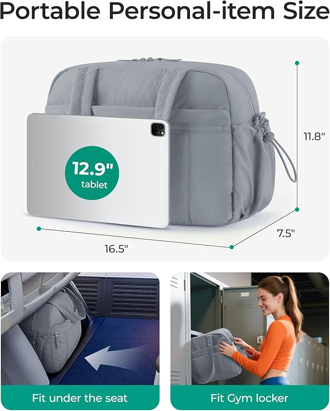BAGSMART Gym Bag for Women, Duffle Bag for Travel with Wet Pocket, Lightweight Carry on Weekender Duffel, Water Resistant