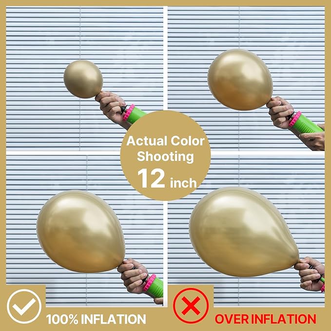 PartyWoo Metallic Gold Balloons 50pcs 12 Inch Chrome Gold Latex Helium Balloons for Birthday Graduation Baby Shower Anniversary Wedding Bachelorette Christmas New Year Party Decorations Gold-G128