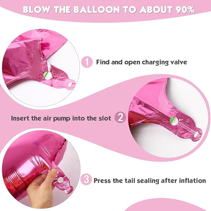 40 Inch Pink Number 9 Balloon, Giant 9 Number Balloons for 9th Birthday Decorations, Party Supplies for Baby Boy Girl, Pink Party Decor