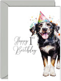 1st Birthday Cards for Boys Girls - Party Dog - Happy Birthday Card for 1 Year Old Boy Girl Grandson Granddaughter Son Daughter Nephew Niece, A5 Bday Greeting Cards