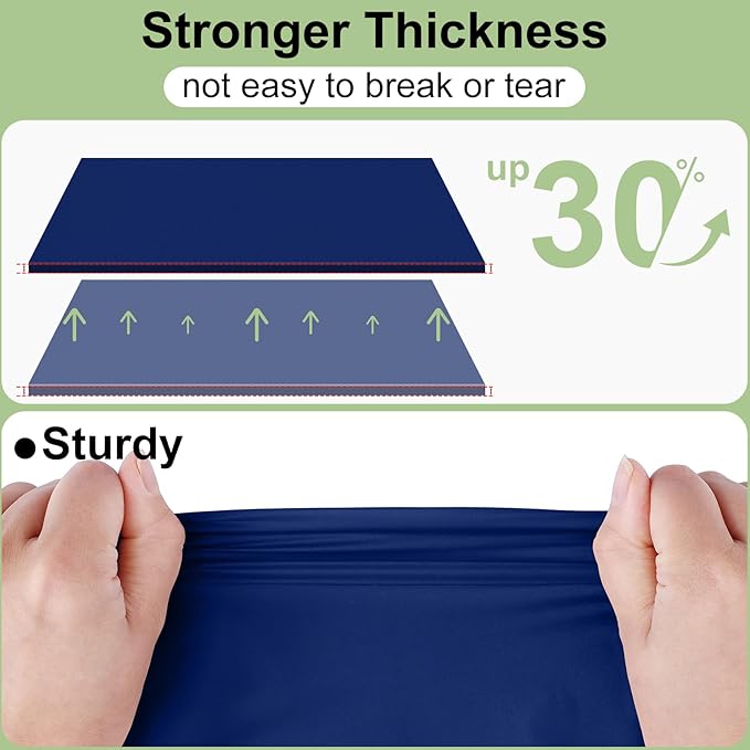 misaya 6 Packs Disposable Plastic Table Cloth, 84" Round Waterproof Tablecloth, Leakproof & Sturdy Decorative Table Covers for Easter, Picnic, Party and Outdoor, Navy