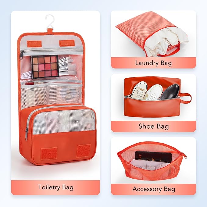 10 Set Compression Packing Cubes for Travel Essentials,Compressible Expandable Packing Cubes for Suitcase,OlarHike Luggage Organizer Bags for Travel,Handy Helper for Organizing Clothes(Orange)