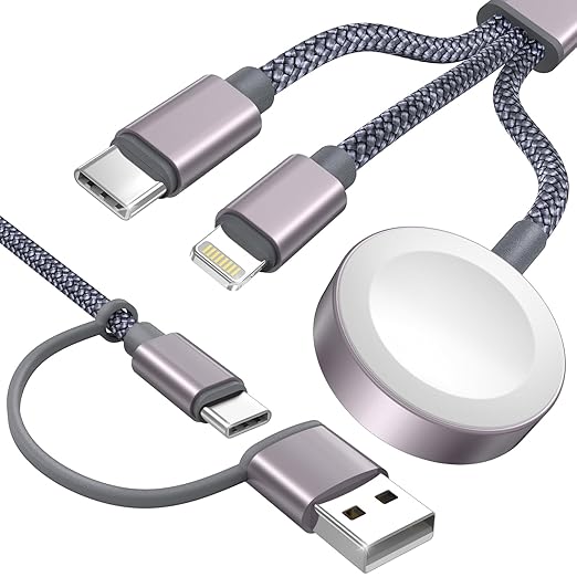 2026 Travel Essentials,3 in 2 USB C Cable for Apple Watch Charger,iPhone Charger,Multi Charging Cable,Cruise Vacation Camping Essentials for iWatch Series 11-2/Ultra,iPhone 17-12,Car,Sony PSP Cables