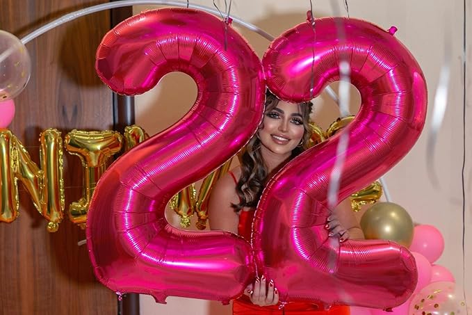 Hot Pink Number 1 Balloon for First Birthday 40 Inch, 1st One Number Balloons Birthday Decorations for Girl Boy Toddler Baby