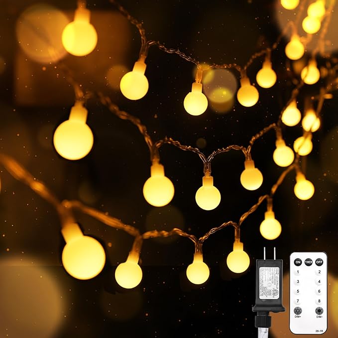 suddus String Lights for Bedroom, 99ft 300 Led Connectable Globe String Lights Indoor, Hanging Fairy Lights Plug in with Remote for Kids Room Dorm Classroom Outdoor Christmas Tree Decor, Warm White
