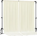 Ivory Backdrop Curtain 2 Panels-Wrinkle-Free Beige Curtains Polyester Photography Drapes for Wedding Party Baby Shower Photo Background Decorations- 8 X10FT (Ivory)