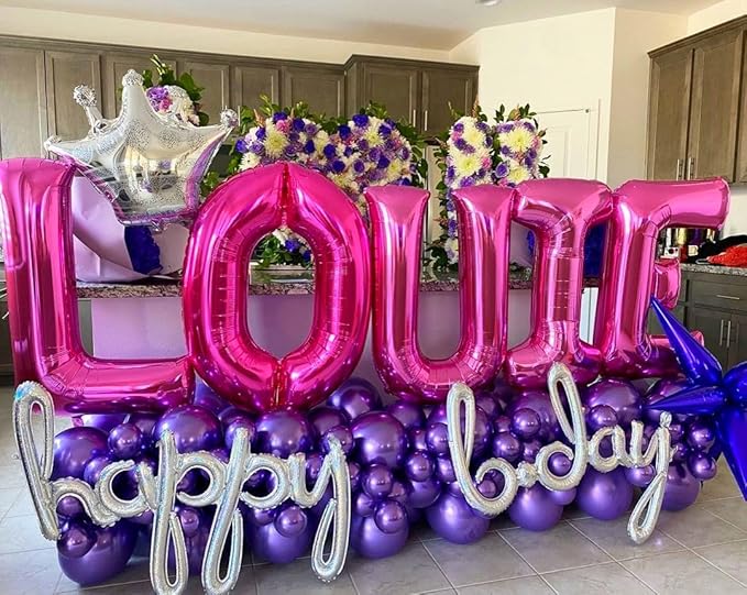 40 Inch Large Hot Pink Letter Z Balloons Alphabet Z Letter Balloons Foil Mylar Letter A Balloons for Birthday Party Anniversary New Year Graduation Wedding