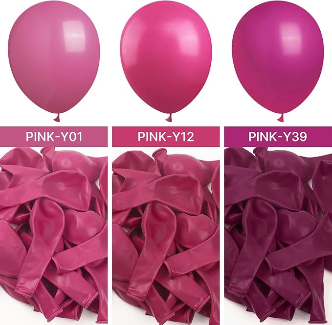 PartyWoo Hot Pink Balloons 50pcs 12 Inch Magenta Fuchsia Balloons for Baby Shower Gender Reveal Engagement Bachelorette Wedding Bridal Shower Anniversary Birthday Party Decorations Pink-Y12
