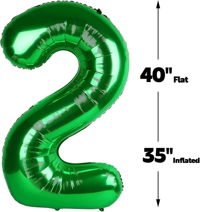 40 Inch Green Mylar Foil Number 26 62 Birthday Balloon, 26 Boy Girl Party Decorations Supplies, Big Helium Balloons Numbers for 26 62 Men Women Anniversary