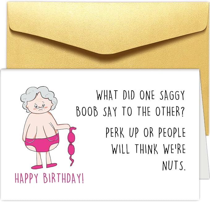 Chenive Hilarious Birthday Card for Her, Rude Birthday Card for Women, Happy 50th 60th 70th Birthday Card for Female Friend
