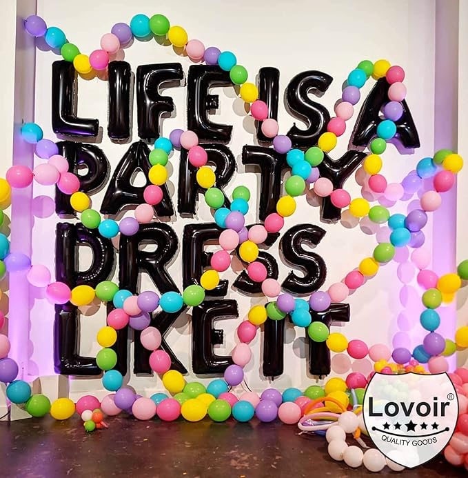 Lovoir 40 Inch Large Black Letter I Balloons Big Size Jumbo Mylar Foil Helium Balloon for Birthday Party Celebration Decorations Alphabet Black I