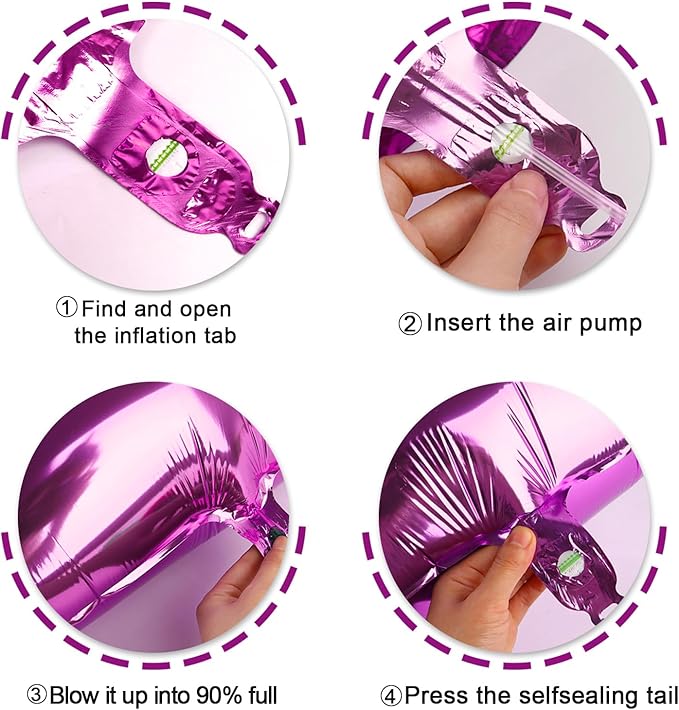 40 Inch Rosy Purple 3 Large Number Balloon, 3 13 23 30 33 36 Rosy Purple Birthday Party Decorations, Number Three Foil Balloons for Anniversary Party Graduations Celebration Supplies