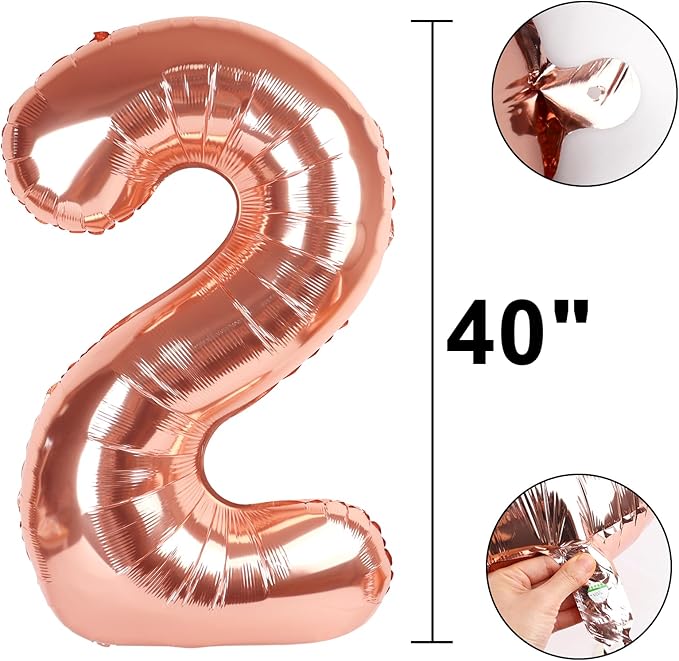 40 Inch Rose Gold Balloon Number 28 Balloon,Jumbo Mylar Foil Helium Balloon for 28 Digital Balloons for Birthday Party,Wedding Anniversary Party Decorations
