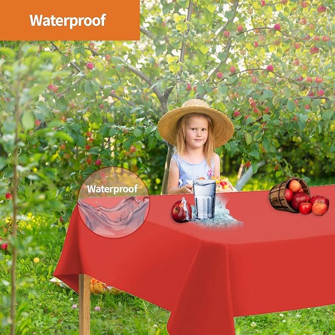 Orange Disposable Plastic Tablecloth for Rectangle Tables (48 Pack) Premium Decorative Table Cloths for Parties, Events & Weddings, Indoors & Outdoors, 54 x 108 inches