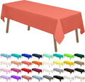 PARTY ULYJA Coral Plastic Tablecloths 2 Pack Blush Red Disposable Table Covers 54 x 108 Inch Bridal Shower PEVA Table Cloths for Picnic Birthday Wedding Banquet Parties 8 ft Rectangle Table Use
