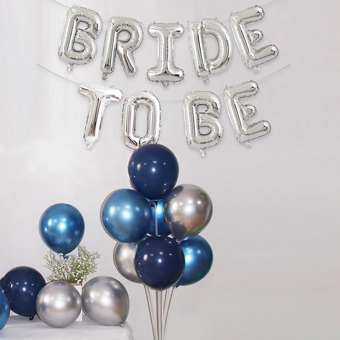 2 Set 18pcs Silver Bride To Be Letter Balloons 16in Balloon Wedding Decorations Party Decor Silver Letter Balloons Bride to Be Party Supplies