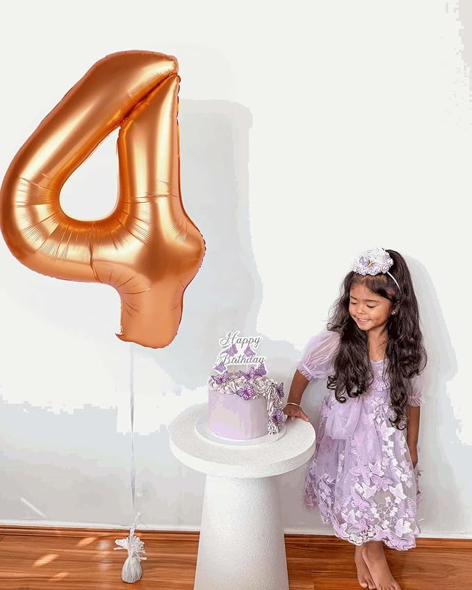 Orange Number 5 Balloon 40 Inch, 5th Birthday Party Decorations for Children, Giant 5 Foil Balloon for Party Supplies