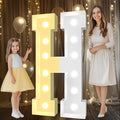 Pooqla 4 FT Marquee Light Up Letters, Cool White and Warm White Marquee Letter 4 Feet Tall, Giant LED Sign Big Mosaic Letter H for Balloons Birthday Party Anniversary Wedding Decorations