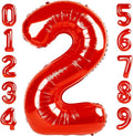 2 Numbers Balloon 40 Inch Red Two Balloon Number Birthday Decor, 2nd 12 21st Party Celebration Decorations Graduations Wedding Baby Shower