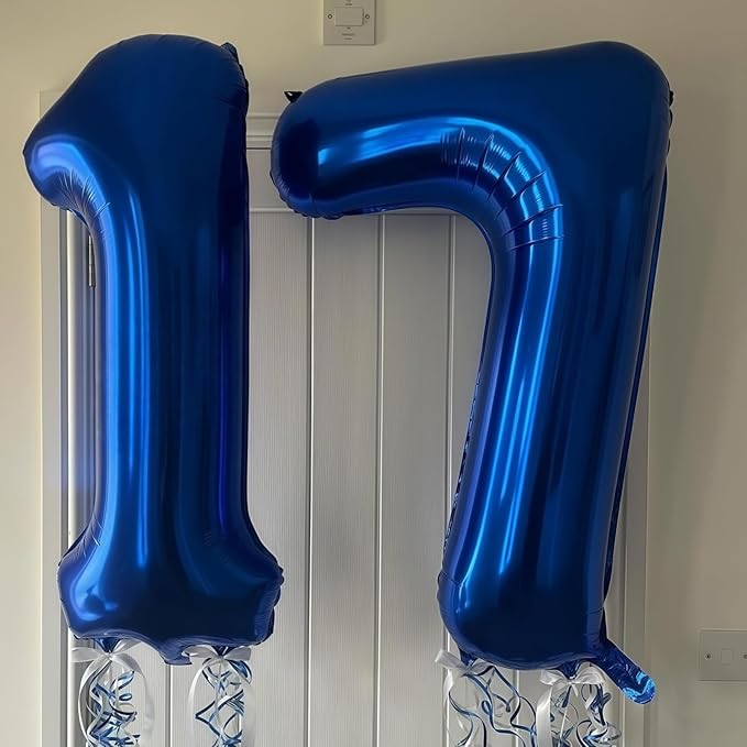 Navy Blue 8 Balloon Number,40 Inch Number 8 Balloon Big Dark Blue 8 Foil Mylar Helium Balloon for Birthday Party Decorations