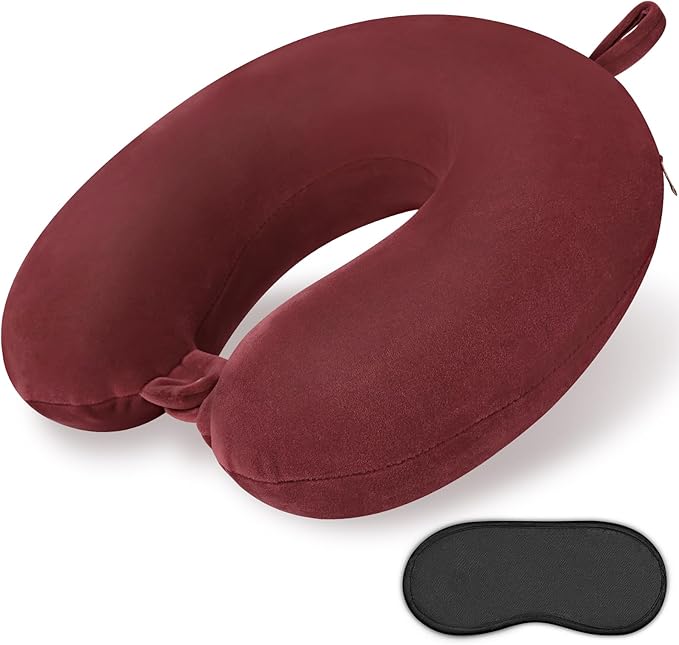 Travel Neck Pillow Memory Foam U Shape Neck Pillow for Travel Pillow Comfortable Head Neck Support Airplane Pillow for Traveling Car Home Office Travel Neck Flight Pillow