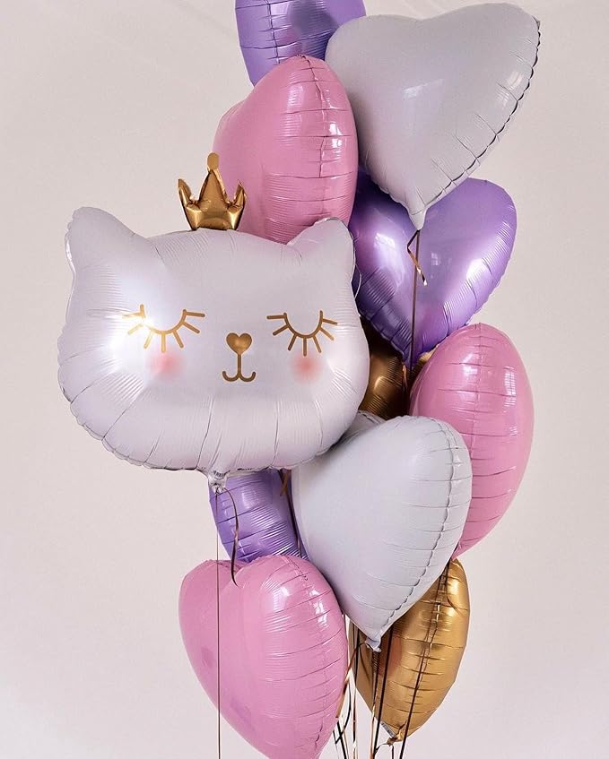 Pink Heart Shaped balloons Pack of 12,18 Inch Silver Love Valentine Balloons Purple Heart Romantic Balloons For Valentines Day Propose Marriage Wedding Bridal Shower Engagement Party Decorations
