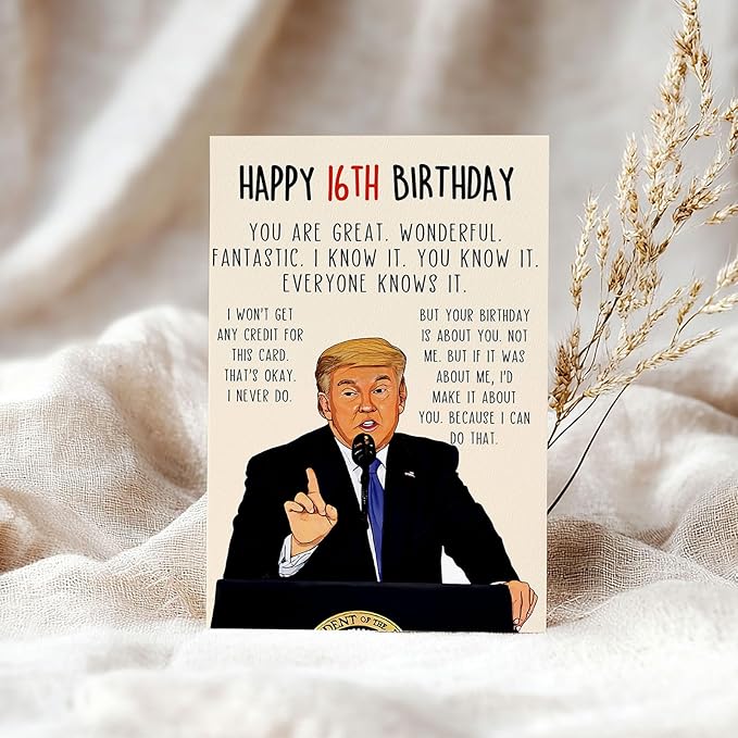 Funny 16th Birthday Card for Boy Girl, Sweet 16th Birthday Decorations for Boys Girls, Humorous Birthday Gifts Card for 16 Year Old Son Daughter,Best 16th Bday Gift Ideas