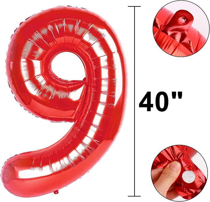 40 Inch Red Number 19 Digital Balloon,Jumbo Mylar Foil Helium Balloon for 19 Balloons for Birthday Party,Wedding Anniversary Party Decorations