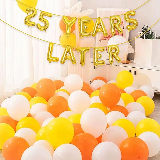 Gold 25 Years Later Letter Balloons 16in Balloon Foil Letter Decorations Party Decor Gold Letter Balloons 25 Years Later Party Supplies