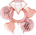 KatchOn, Diamond Ring Foil Balloon Set - Pack of 5 | Future Mrs Balloons | She Said Yes Decorations | Bridal Shower Balloons for Bachelorette Party Decorations, Rose Gold Bridal Shower Decorations