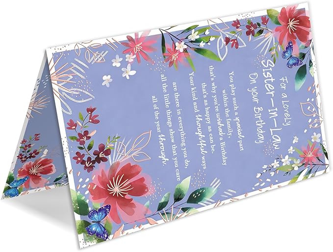 Sister In Law Birthday Card, Happy Birthday Cards Gift for Sister-In-Law