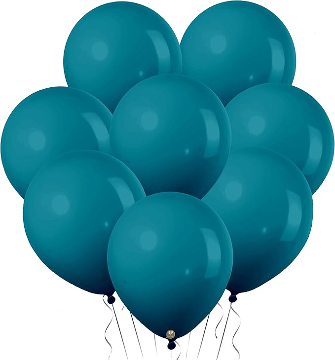 AFTERLOON® Biodegradable Mini Balloons 50 pcs Teal Blue 5 Inch, Matte Color Thickened Extra Strong Latex Helium Float, Baby Shower Gender Reveal Garland Arch Wedding Birthday Party Decorations