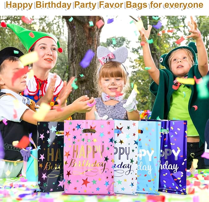 ZGORENDZ 40 Pack Party Favor Bags for Birthday Assorted Colors Goodie Gift Bags for Girls & Boys Birthday Party(6.7 * 9.7 inch)
