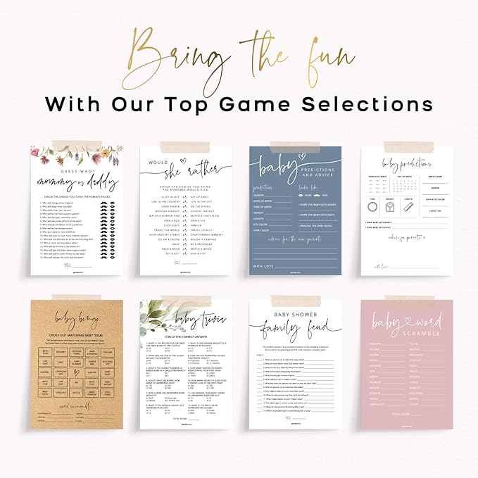 Baby Shower Games, Baby Bump or Dad Bod Hilarious Baby Shower Game for Boy or Girl, Gender Neutral, 50 Cards