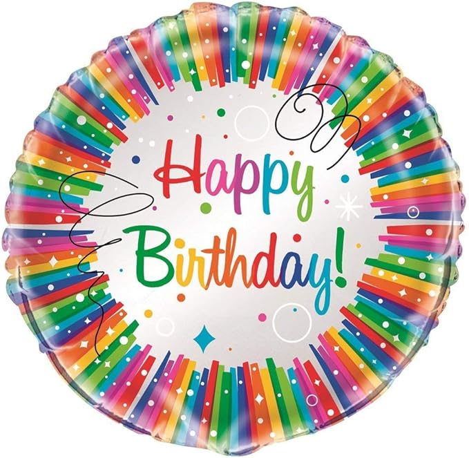 Multicolor Rainbow Ribbons Foil Balloons - 18" (Pack Of 1), Eye-catching Birthday Party Decor & Premium Quality - Great For Parties & Events