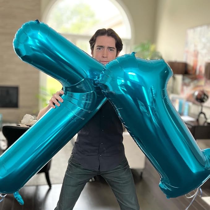 Light Blue Number 6 Balloon 40 Inch, 6th Birthday Party Decorations for Children, Giant 6 Foil Balloon for Party Supplies