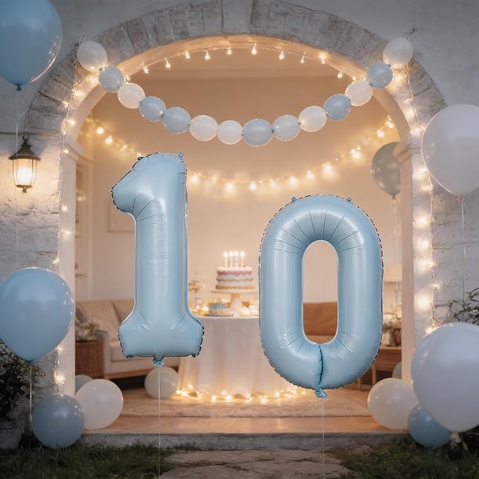 40 In Matte Blue Number Balloons Helium Foil Mylar Balloon Birthday Party banquet Decoration Digital 9